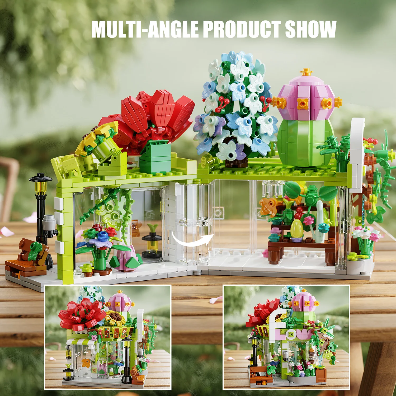 745 قطعة لعبة مكعبات البناء مدينة عرض الشارع بائع الزهور متجر نموذج متوافق مجموعات التقنية الطوب ألعاب تعليمية هدايا عيد الميلاد #5