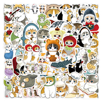 55PCS Cute Cartoon Mofusand Cat Stickers Kawaii Animal Decals DIY Skateboard Luggage Guitar Phone Car Decoration Sticker