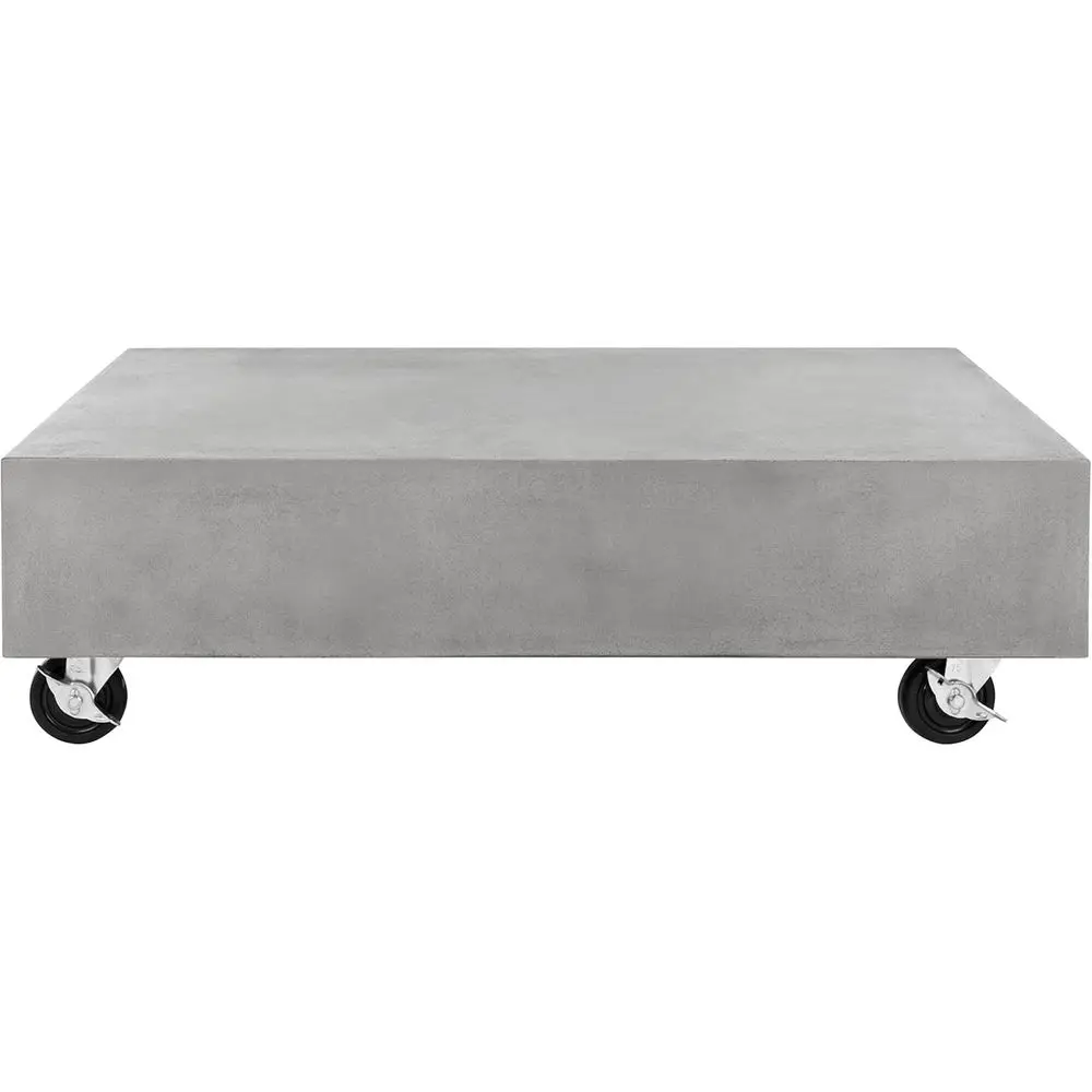 

Fully Assembled Grey Concrete Outdoor Coffee Table with Casters
