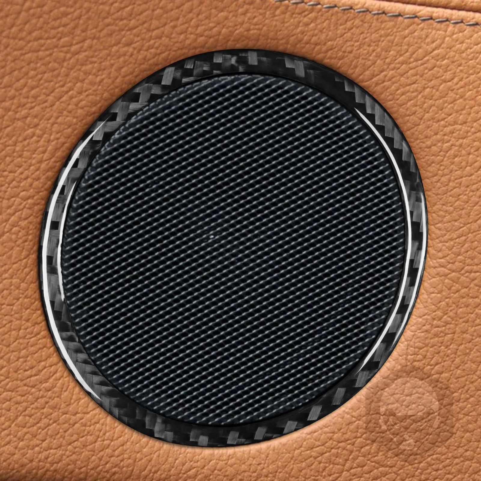 For BMW X5 E53 2000-2006 Refit Carbon Fiber Door Speaker Horn Circle Ring Loudspeaker Cover Trim Decoration Accessories Sticker