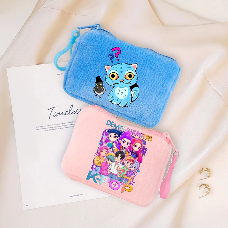 

Kpop Demon Hunters Coin Purse Kawaii Girl Mini Short Wallet Keychain Zipper Purse ID Card Money Bag Small Makeup Bags Gift 2025