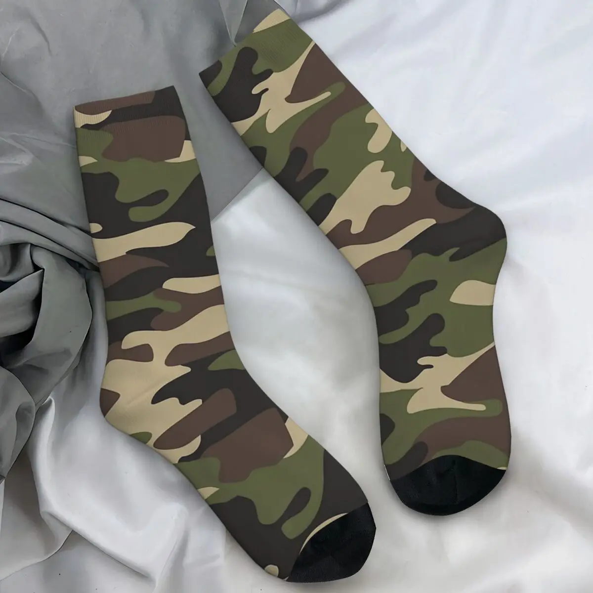 

Зеленые камуфляжные носки, осенние чулки, готические мужские носки унисекс, мужские носки высокого качества, спортивные противоскользящие носки для бега с графикой
