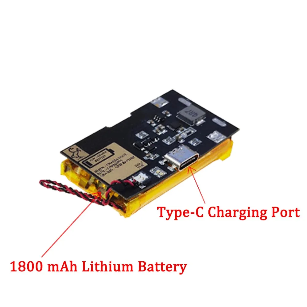 1800mAH Li-ion Rechargeable Battery Module USB-C For Game Boy Advance  For GBA Highlight with Type-C Charging Port Battery Cover