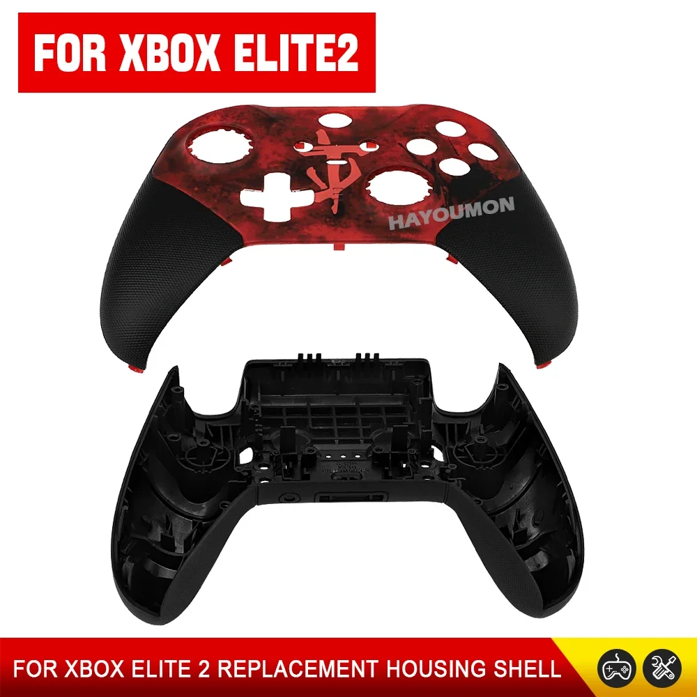 Red Black Replacement For Xbox One Elite Series 2 Controller Housing Shell Front Back Cover Faceplate Top Bottom Shell Cover