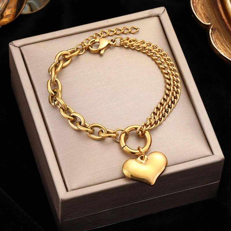 EILIECK 316L الفولاذ المقاوم للصدأ سلسلة سوار سميك للنساء غير يتلاشى مجوهرات بنات حفلة هدية عيد ميلاد браСыыыыыыыыыыыыыыыыы