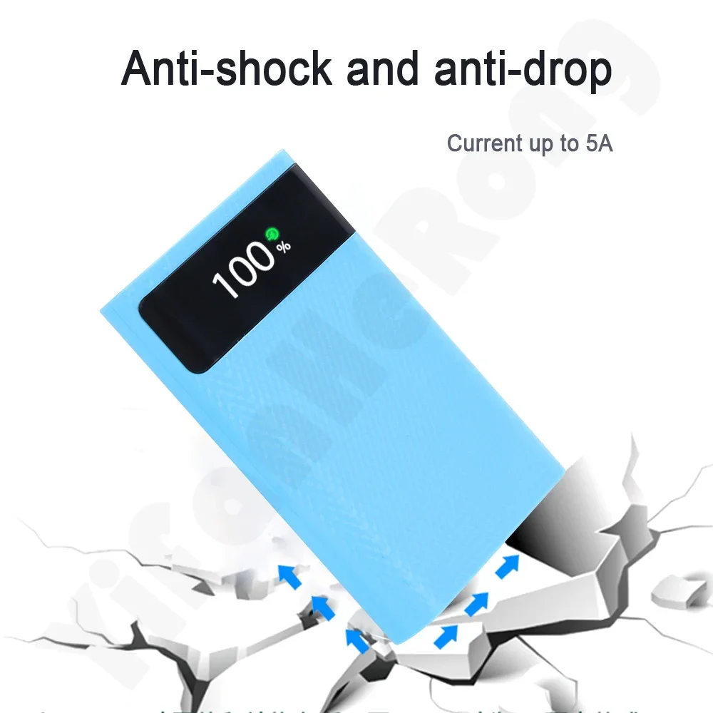 USB 5 فولت نوع C PD سريع شاحن الهاتف المحمول المزدوج 4*18650 قوة البنك صندوق البطارية لتقوم بها بنفسك شل الحال بالنسبة آيفون X سامسونج S10 زائد #4