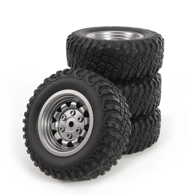 75mm 5mm Hex MN99S Rubber RC Wheels for MN98 MN82, WPL C24-1 B36 D12 C64 D74-1 Off Road Car Upgrade, High-Performance RC Tire