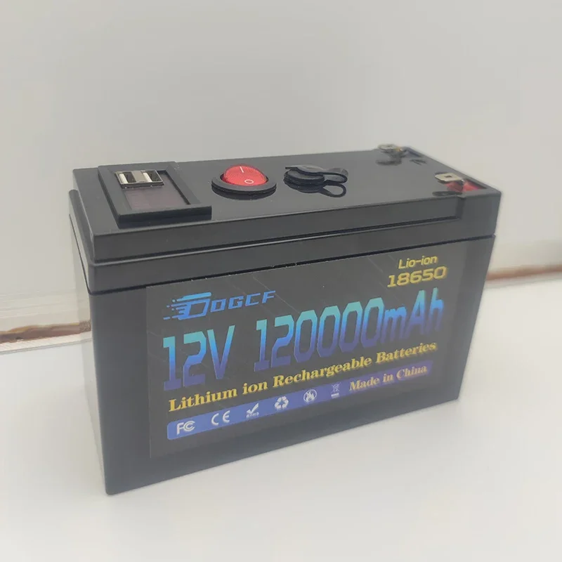 

12V Battery 120Ah 18650 Lithium Battery Pack 30A Sprayer Built-in High Current BMS Electric Vehicle Battery 12.6V 3A Charger