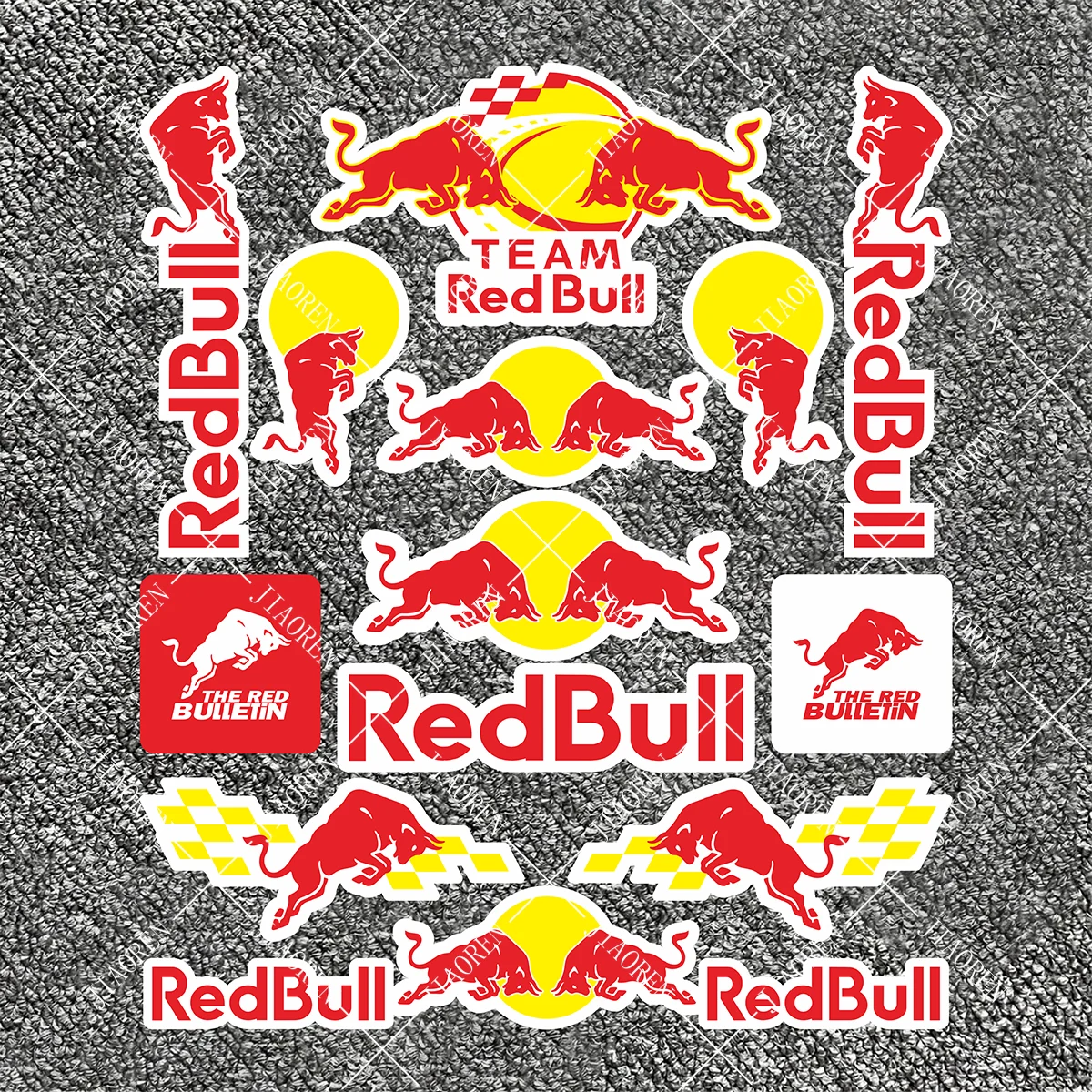 

Мотоциклетная светоотражающая наклейка Red Bull, наклейка на бак, велосипедный шлем, комплект логотипов # 2