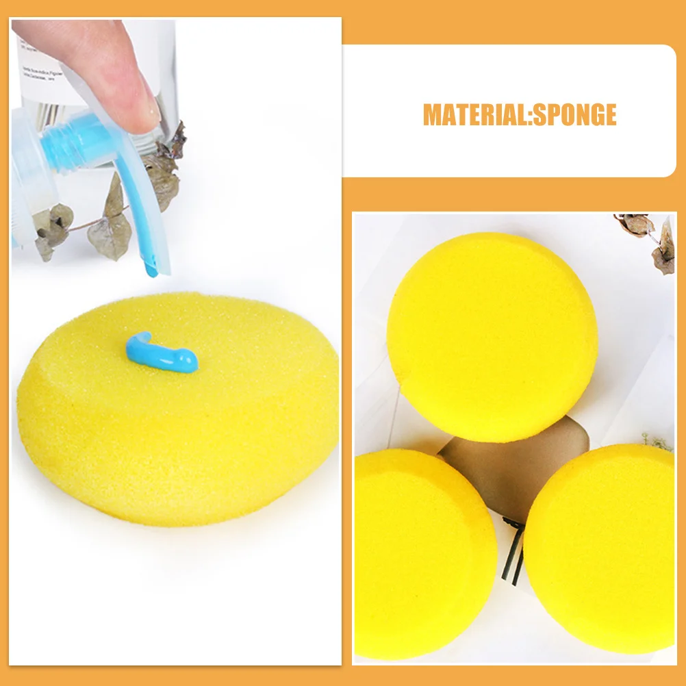 مجموعة فرش طلاء إسفنجية مستديرة مكونة من 10 قطع، فرش رسم إسفنجية سهلة التثبيت وقابلة للغسل للحرف المائية والطين