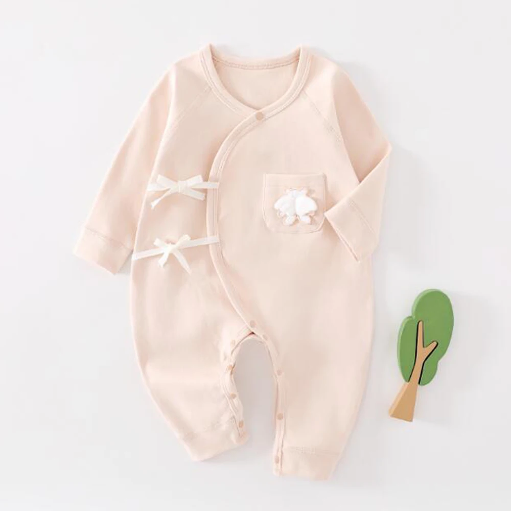 Ropa Unisex para recién nacido, Pelele de algodón de manga larga, sólido, Navidad, 0 a 6 meses