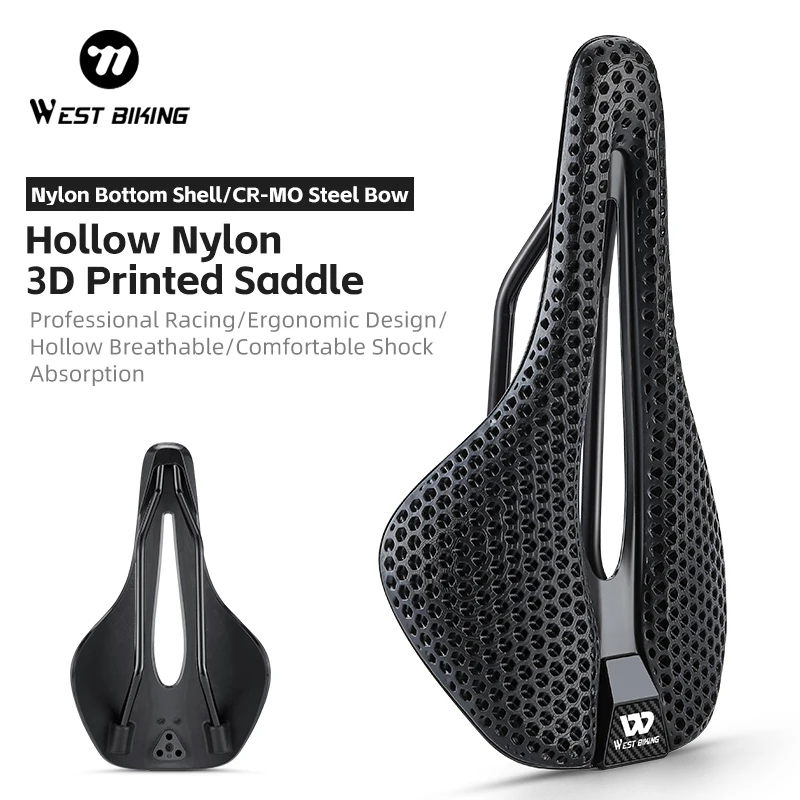 

Велосипедное седло WEST BIKING с 3D принтом, подушка для велосипедного сиденья из сотовой смолы, эксклюзивный кронштейн с задними фонарями, аксессуары для велоспорта