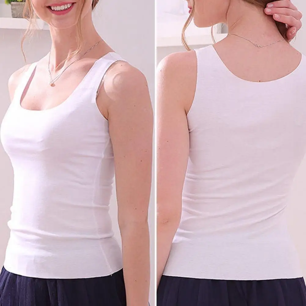 슬림 핏 좋은 스트레치 블라우스, 라운드 넥, 인기 있는 여성 조끼, 여름 언더셔츠