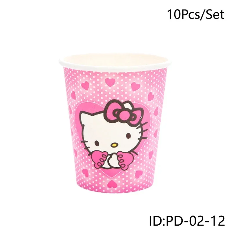 Hello Kitty Birthday Party Decoration Disposable Tableware Cup Plate Tablecloth Napkin Baby Shower Girls Party Supplies