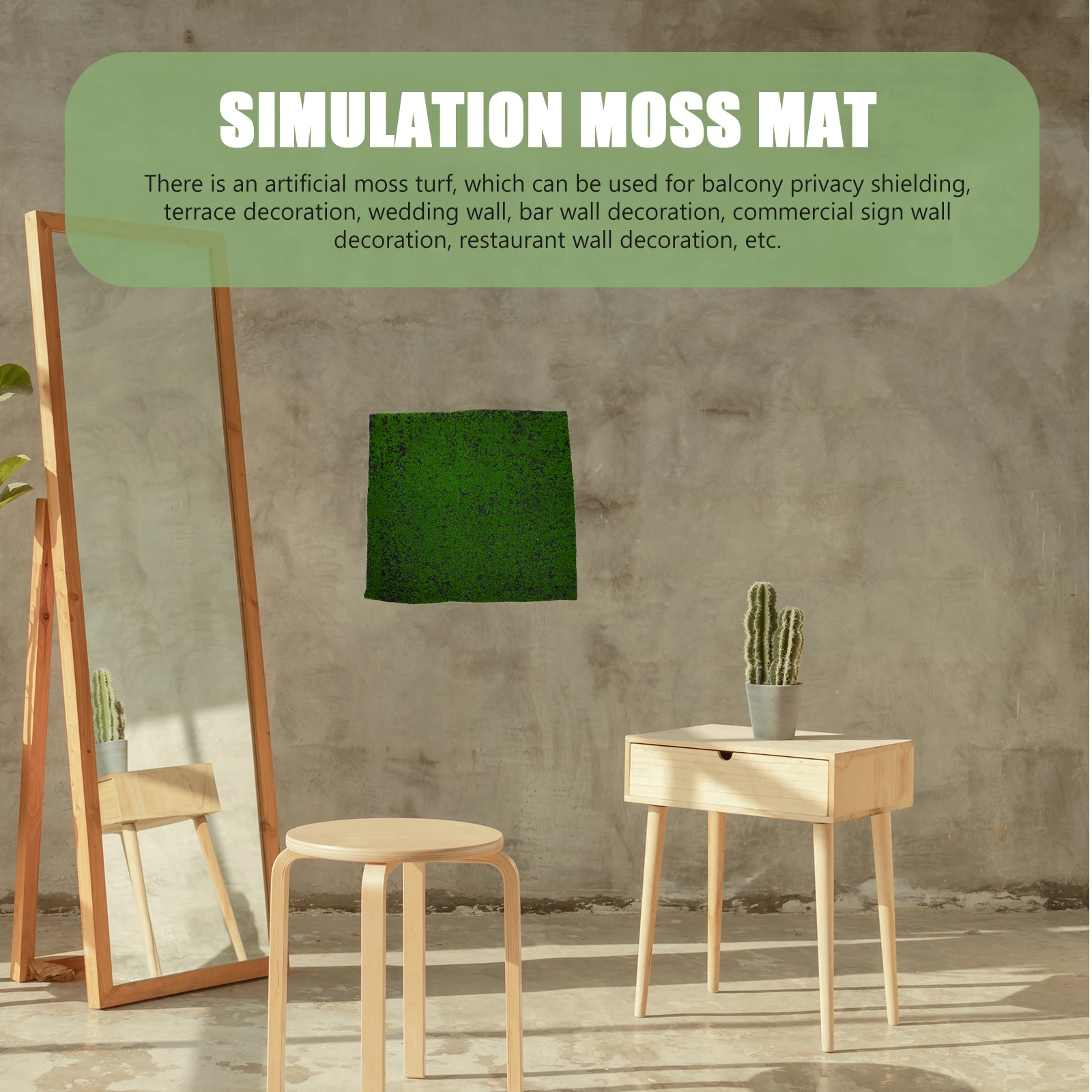 

Artificial Moss Indoor Outdoor Carpet Simulation Lawn Fake Mat Grass Patch Faux Flocking Garden Turf