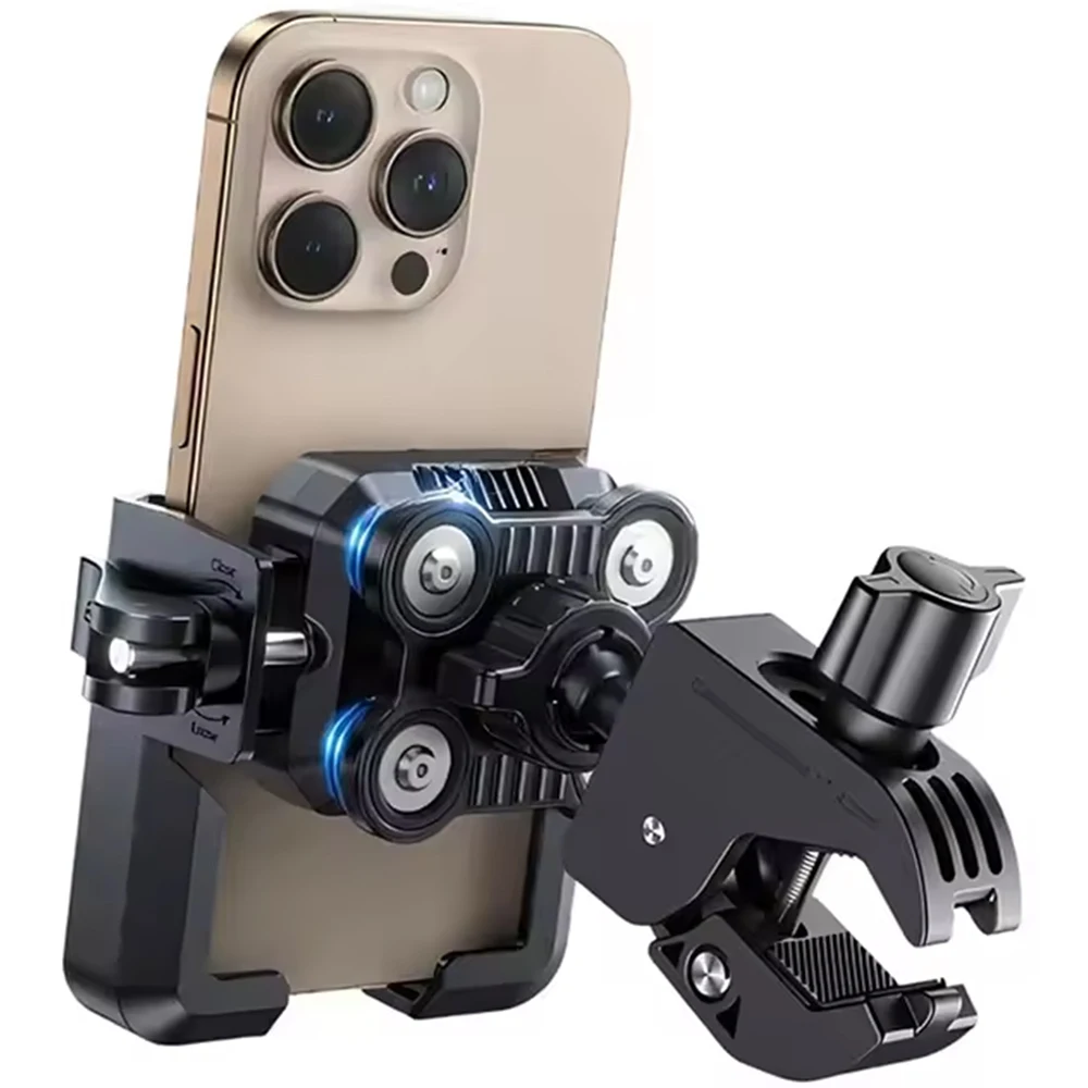 Wibrujący uchwyt na telefon do motocykla, rowerowy uchwyt na telefon kompatybilny z kamerami, mocowanie na kierownicę roweru, uchwyt rowerowy na telefon komórkowy do iPhone'a — zdjęcie produktu 7