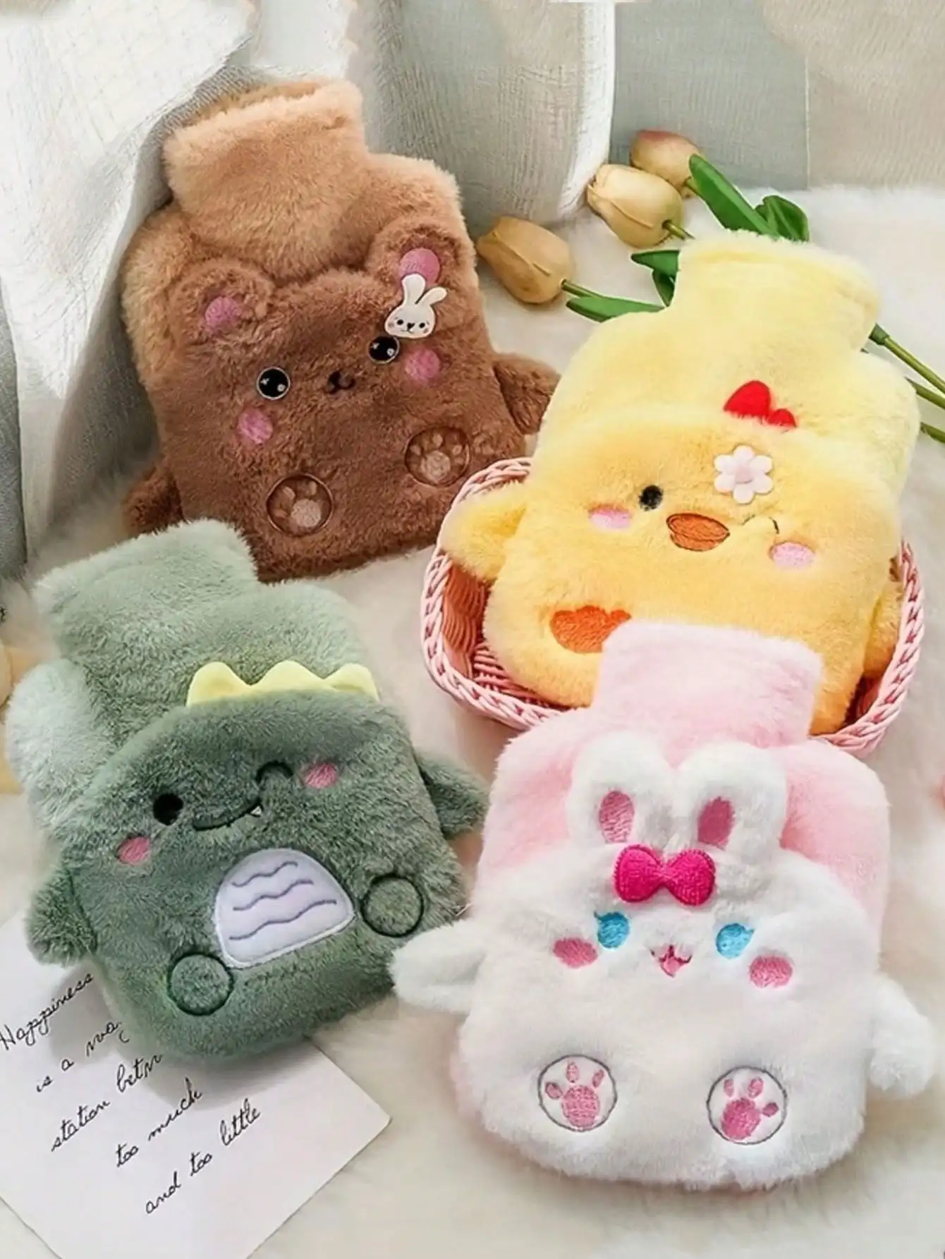 1 Stück Warmwasserbeutel mit Wassereinspritzung, PVC-Material, explosionsgeschützt, Verbrühungsschutz, niedlicher Warmwasserbeutel aus Plüsch, Dose