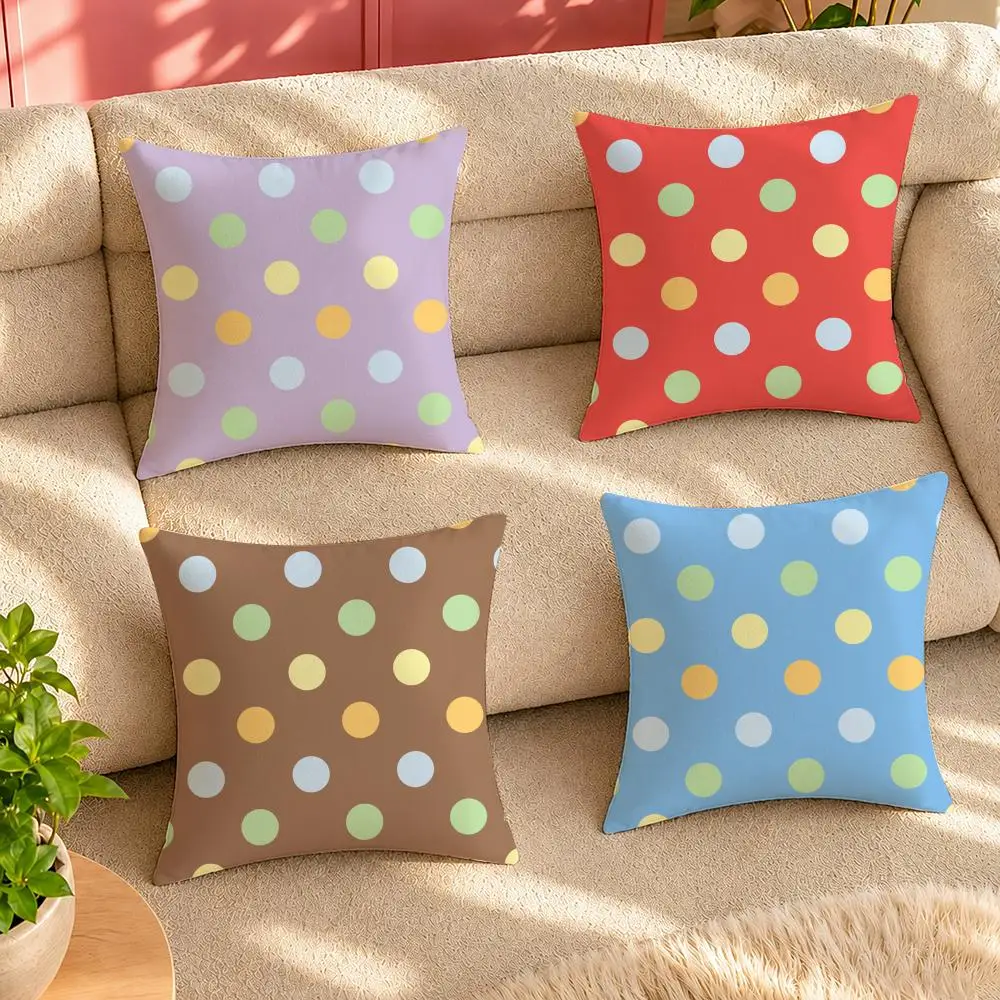 colorful polka dots ins Cushion Cover Pillow Cover Decorative Throw Couch Home Decor for Living Room Sofa