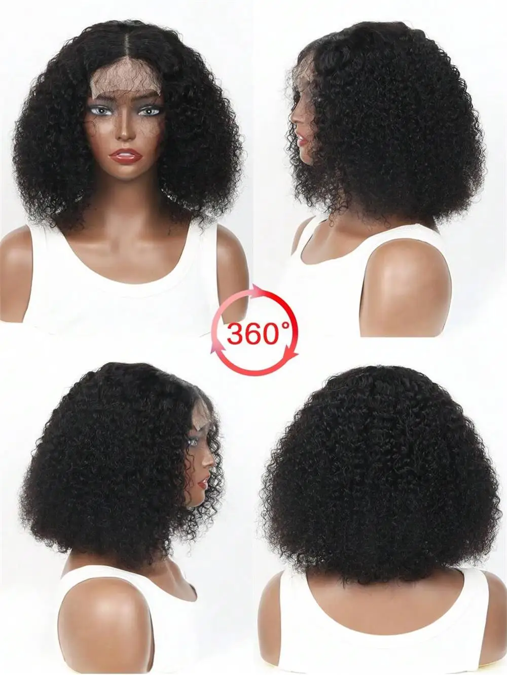 Short Curly Human Hair Bob Wig Water Lace Front Human Hair Wigs ForWomen PrePlucked Brazilian Glueless 13x4 Lace Wig Unikyhair