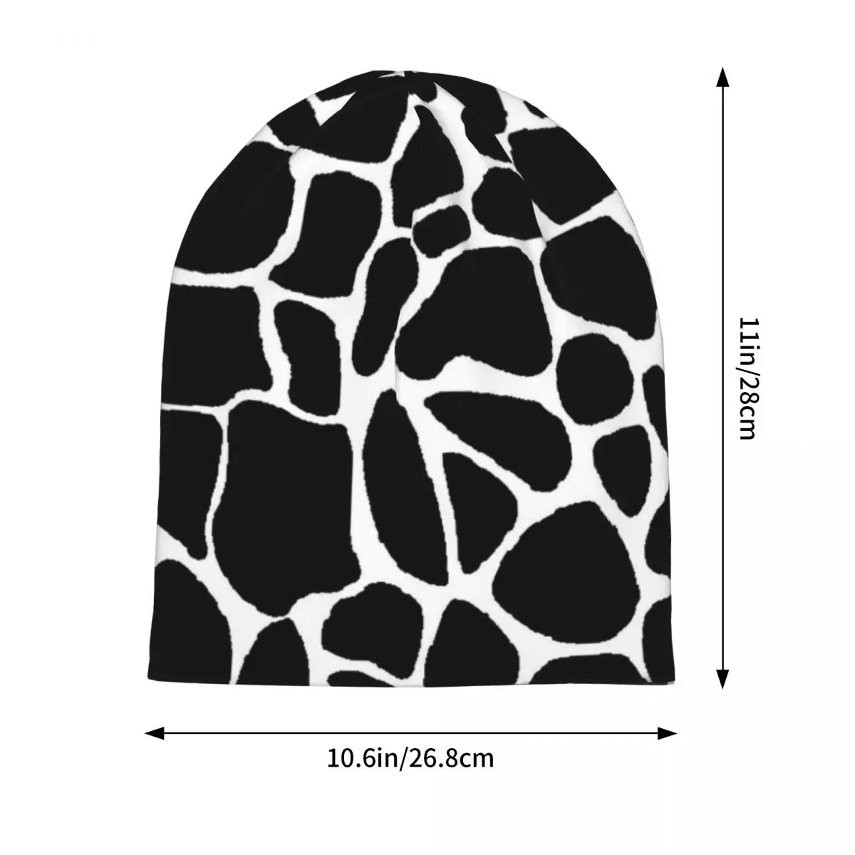 Giraffe Print Beanie Hats Black And White Casual Caps Unisex Adult Hippie Knit Hat Spring Custom Warm Beanie Hats