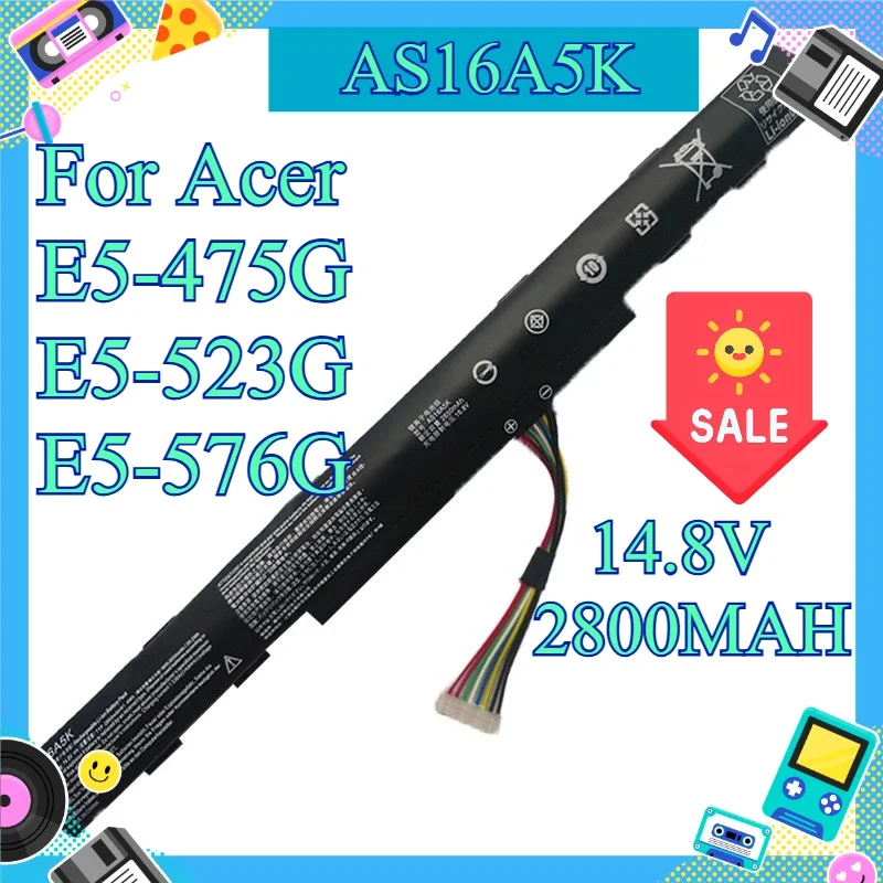 [NEW] 14.8V 2800MAH Laptop Battery For Acer AS16A5K, Fits E5‑475G E5‑523G E5‑576G E5‑774G N16Q1 N16Q2