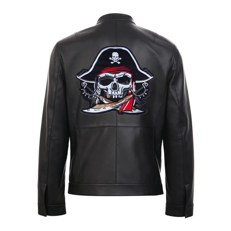 Double Sword Skull Axe With Hat  Large  Embroidery Patches For Jacket Back Vest  Biker Rock Punk Accessories Sew On Or Iron On