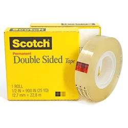 Cinta escocesa de doble cara 665, adhesivo transparente de doble cara, 12,7 mm * 22,8 m/rollo