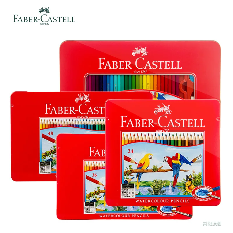 Faber-Castell Watercolor Color Pencil Set Iron Box Colored Rainbow Drawing Colour Pencil Coloring Watercolour Art Supplies