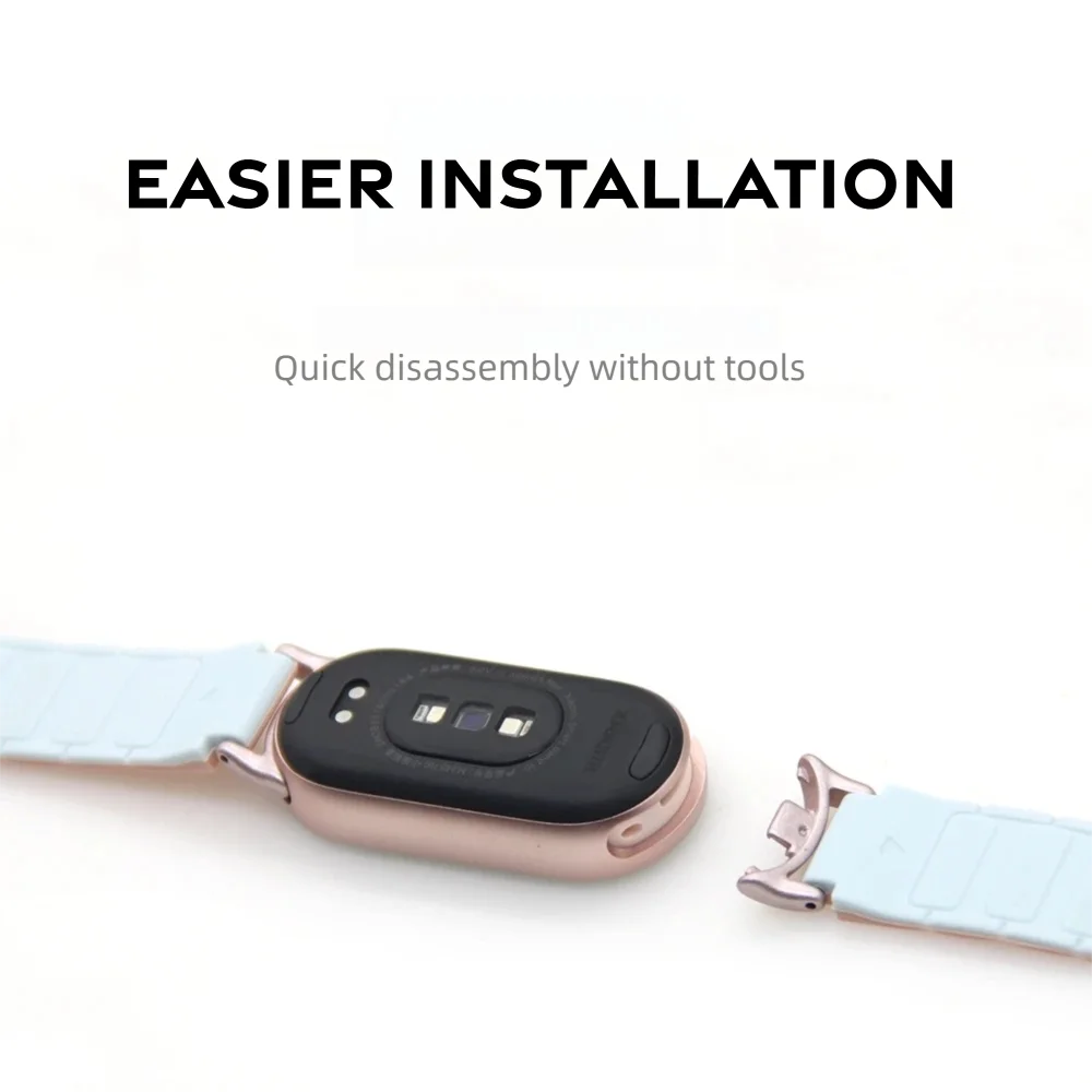 Adjustable Magnetic Band for Xiaomi Mi Smart Band 8 9 10 Ceramic Edition Bracelet Armor Style Skin-friendly Silicone Sport Strap