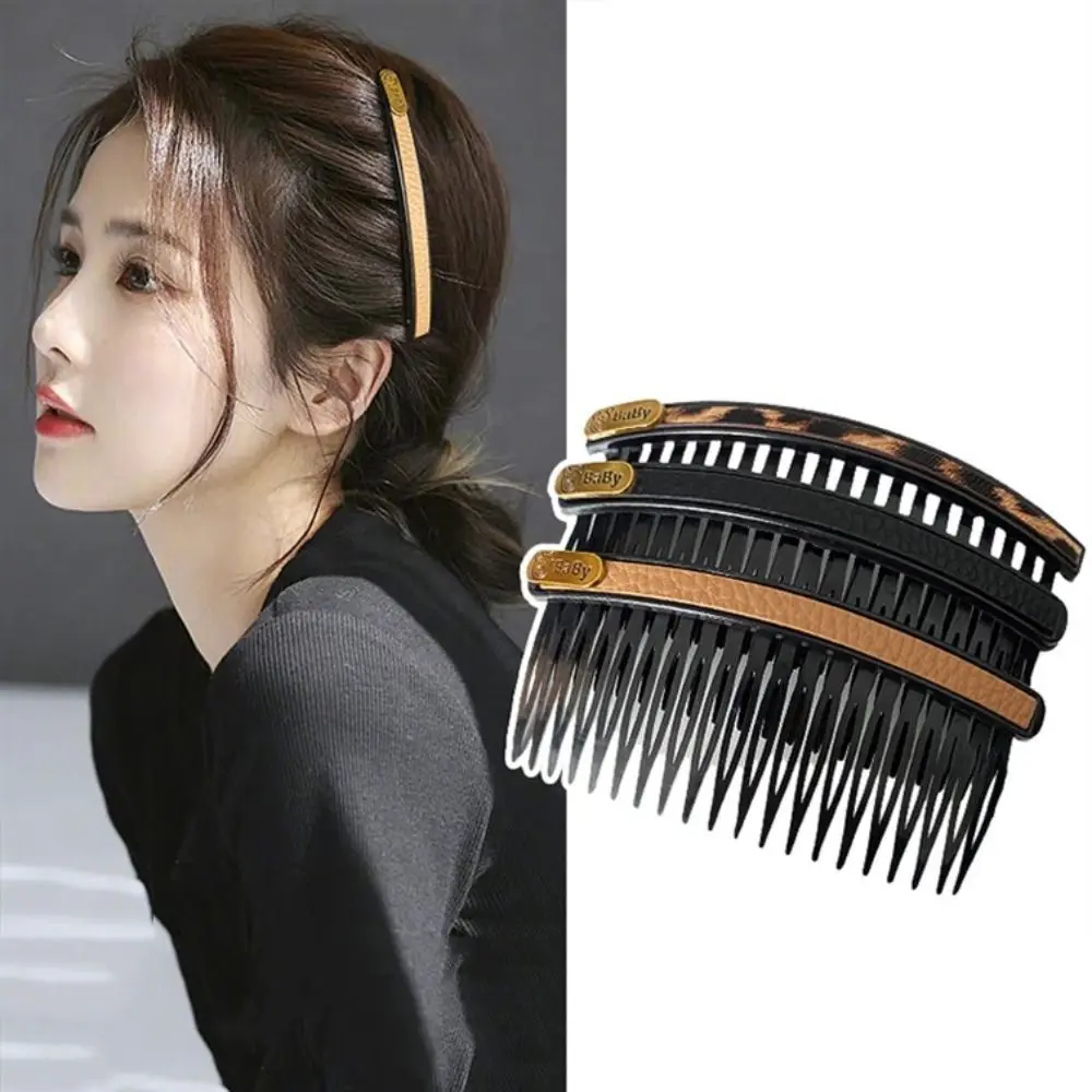 

Sweet Leather U Shape Hair Styling Comb Teeth Fixed Combs Inserted Comb Hair Wear Bear Invisible Extra Hair Holder Back Head