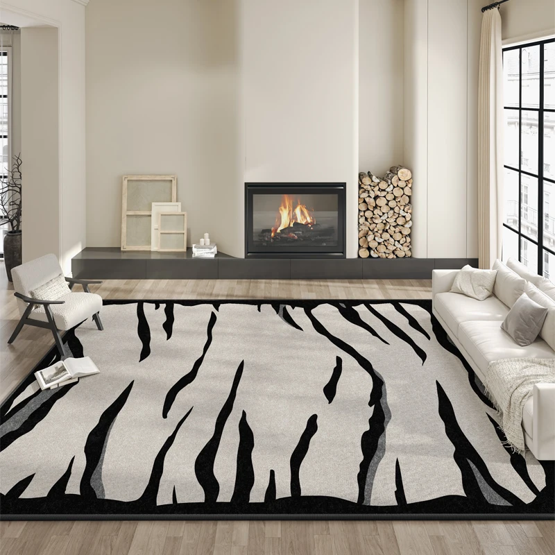 

Light Luxury Living Room Decoration Striped Carpet Thicken Study Rug Home Cloakroom Anti-slip Mat Modern Style Rugs for Bedroom