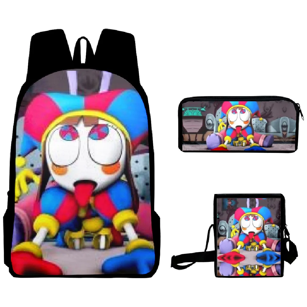 Fashion Youthful The Amazing Digital Circus 3D Printed 3pcs/Set Travel bags Laptop Daypack Backpack Shoulder Bag Pencil Case