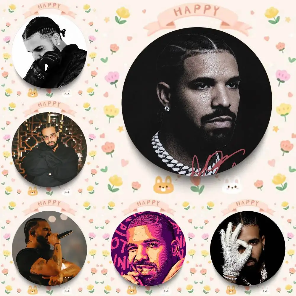 Singer Drake Cute Cartoon Button Pin Brooch Badge Bag Decor Fans Collect