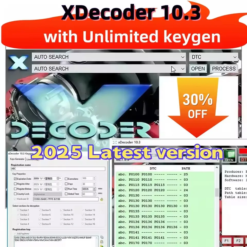 2026  New XDecoder 10.3 DTC Remover, One - click Clear DTC Faults for Laptops