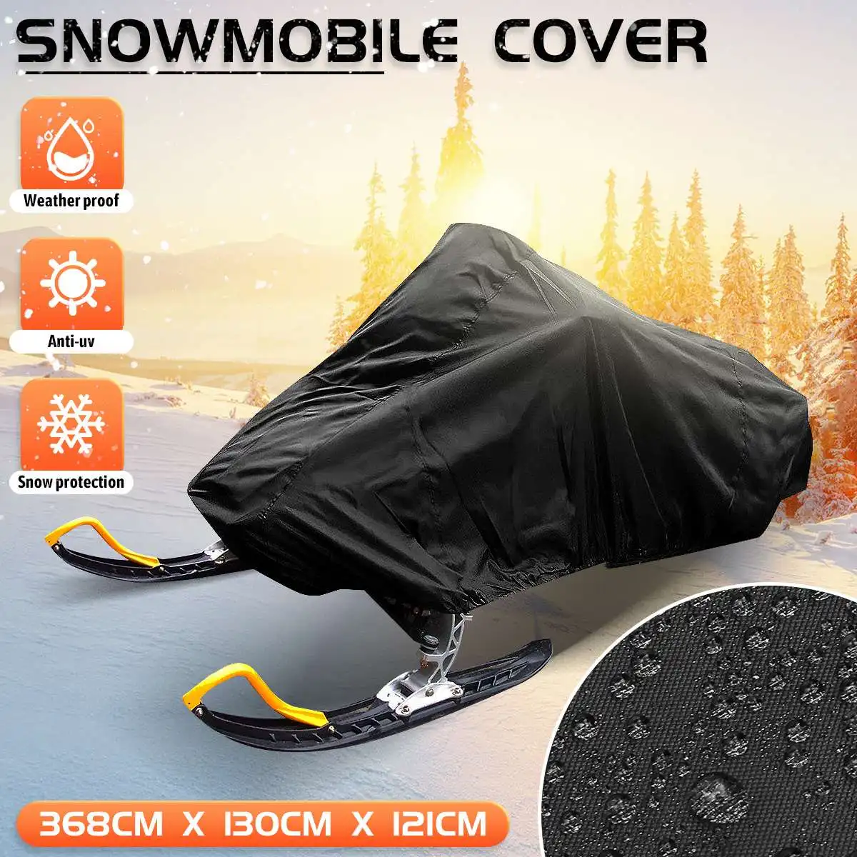 

Snowmobile Cover Outdoor Waterproof Dust Trailerable Sled Cover Storage Anti-UV All-Purpose Cover Winter Motorcyle Outdoor