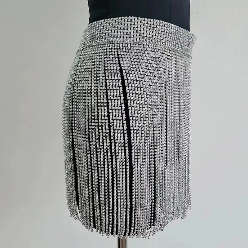 Frauen Rock Quaste Sexy Bauchtanz Kostüme Diamant Gürtel Mode Kunst Nachtclub Bar Leistung Funkelnden Bauchtanz Kostüm – Detail 17