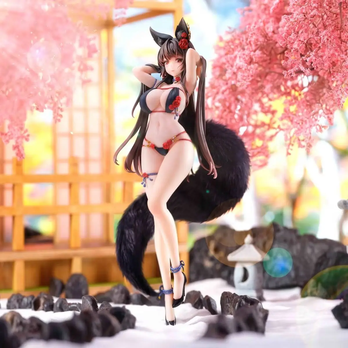 

Judai 27cm Original Bear Panda Bara Kitsune Fox Girl Chasing Eyes PVC Sexy Action Figure Model Toys