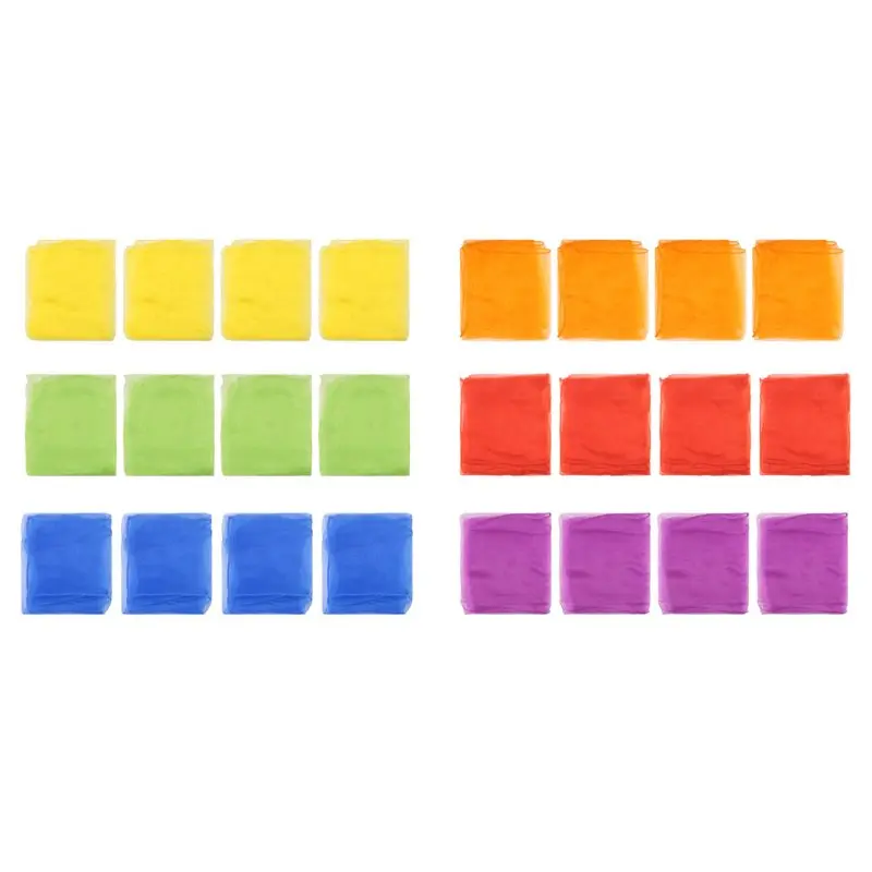 B49B - 24 Lenços Coloridos para Dança e Música para Crianças, Lenços de Movimento e Ritmo