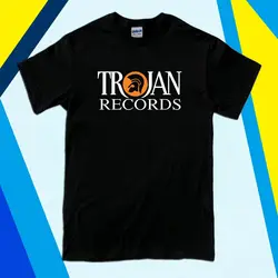 Trojan Records British Label Logo Men's T-shirt Tee Black White Size S-2XL