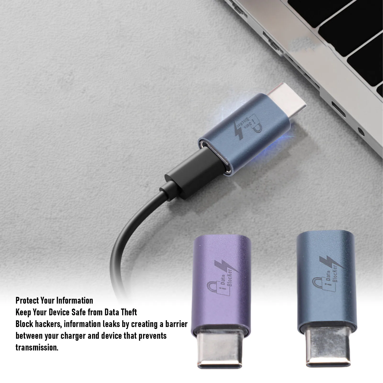 USB C to C Data Blocker Anti Juice Jacking Refuse Hacking USB Data Blocker Only for Safe Charging Mobile Phone Data Blocker view 2