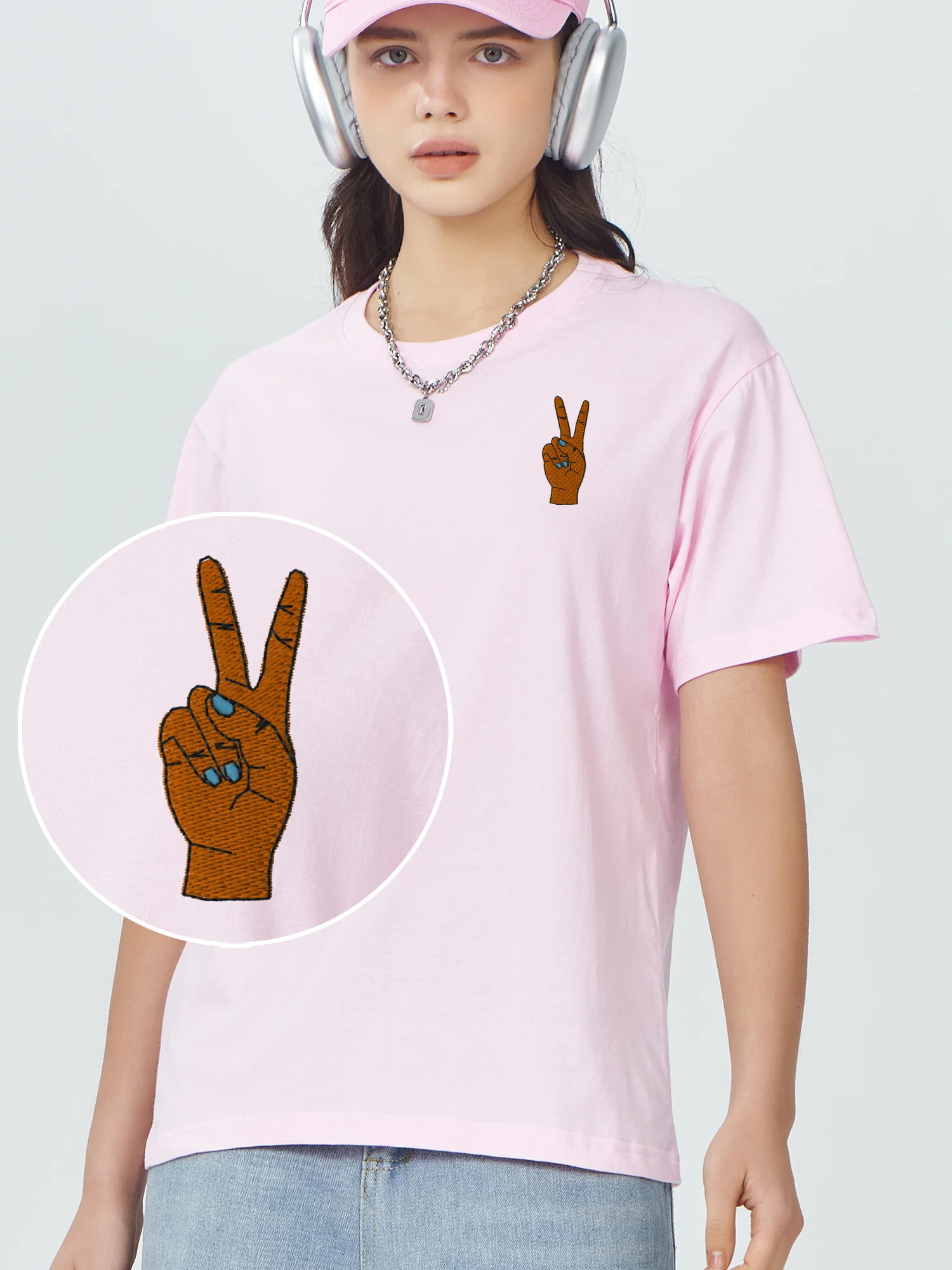

Victory Embroidered Tshirt 100% Cotton Embroidery T-Shirts Black Graphic T Shirts Luxury T-Shirt