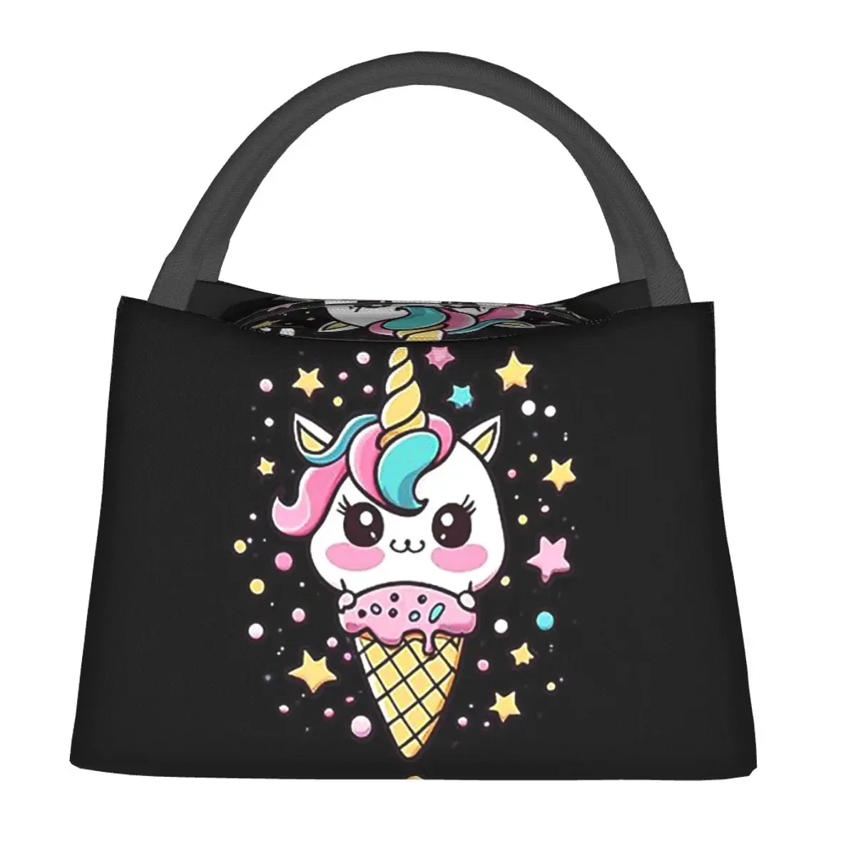 

Сумки для обеда с мороженым и единорогом, изолированная коробка для бенто, герметичная сумка для обеда, сумки для пикника, термосумка-холодильник для женщин, детей, школы