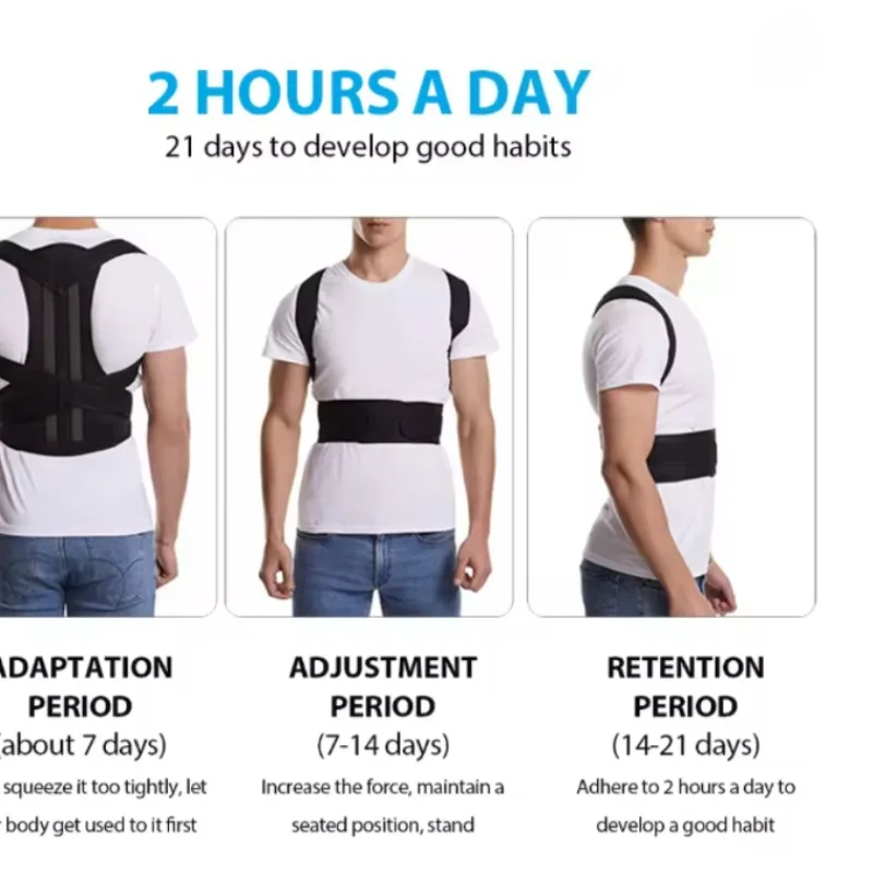 Back Brace Posture Corrector for Women & Men, Adjustable Back Lumbar Support Belt Shoulder Posture Support for Improve Scoliosis gallery 4