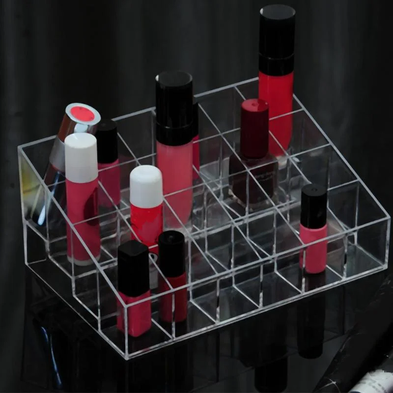 24 Grid Acrylic Lipstick Holder Lipstick Display Stand Holder Lipstick Stand Case Makeup Organizer Cosmetic Jewelry Storage Box