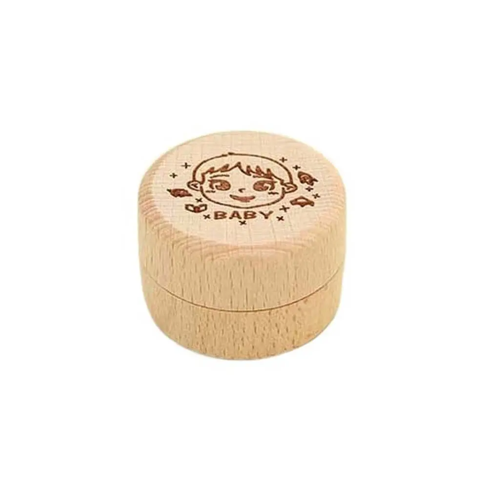 Wooden Wood Baby Tooth Box Primary Teeth Fetal Hair Umbilical Cord Preservation Tooth Fairy Box Personalised Engraved