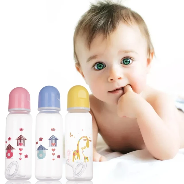 Upgraded 250ml Plastics Baby Bottle Cartoon Pattern Baby Feeding Bottle Suitable for Infant Newborn 7-inch Height Upgraded 250ml Plastics Baby Bottle Cartoon Pattern Baby Feeding Bottle Suitable for Infant Newborn 7-inch Height