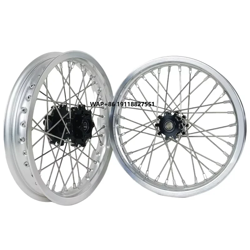 Direct Selling Sur-Ron Supermoto Wheels Fit Ultra Bee 17 Inch Wheel Sets Silver Rim Black Hub Electric Motorcycle Wheels