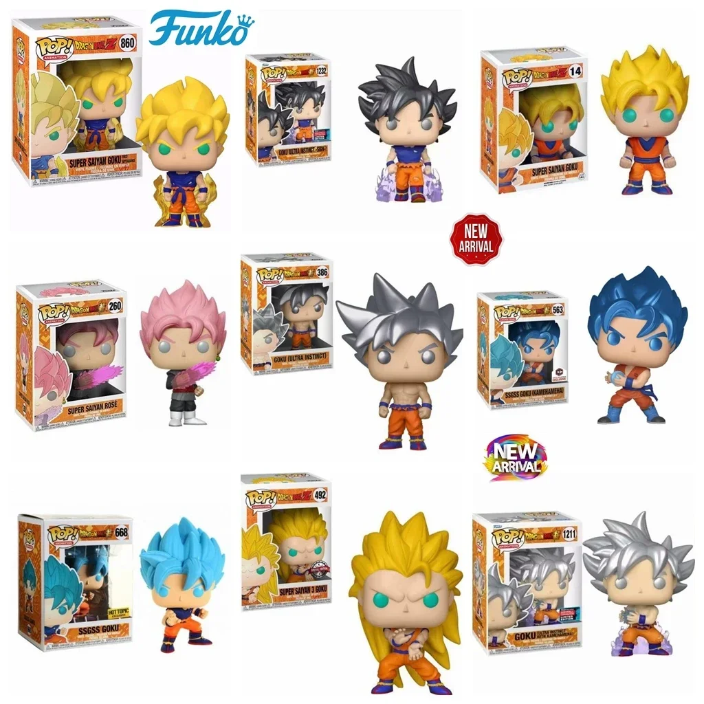 Funko Pop Nuevo Dragon Ball Z Goku 386 #   1211 #   1232 #   SSGSS GOKU 668 #   563 #   SÚPER SAIYAN 3 GOKU 492 #   860 #   Juguetes modelo de figura de vinilo