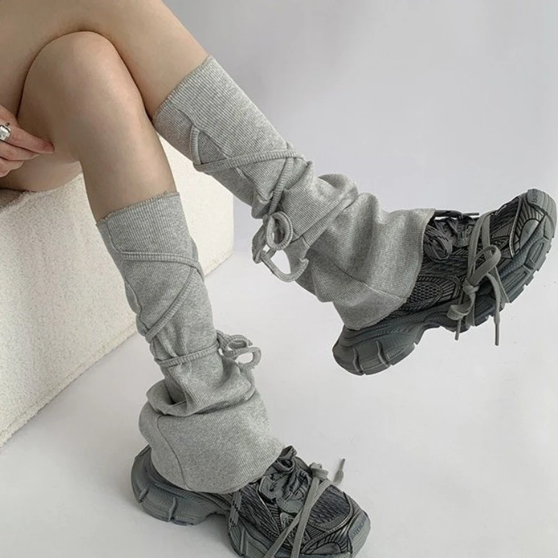 Sweet Girls Leg Warmers Women Autumn Winter Warm Knitted Foot Cover Bandage Bow Lolita Kawaii Cute Long Socks Women Leg Warmers