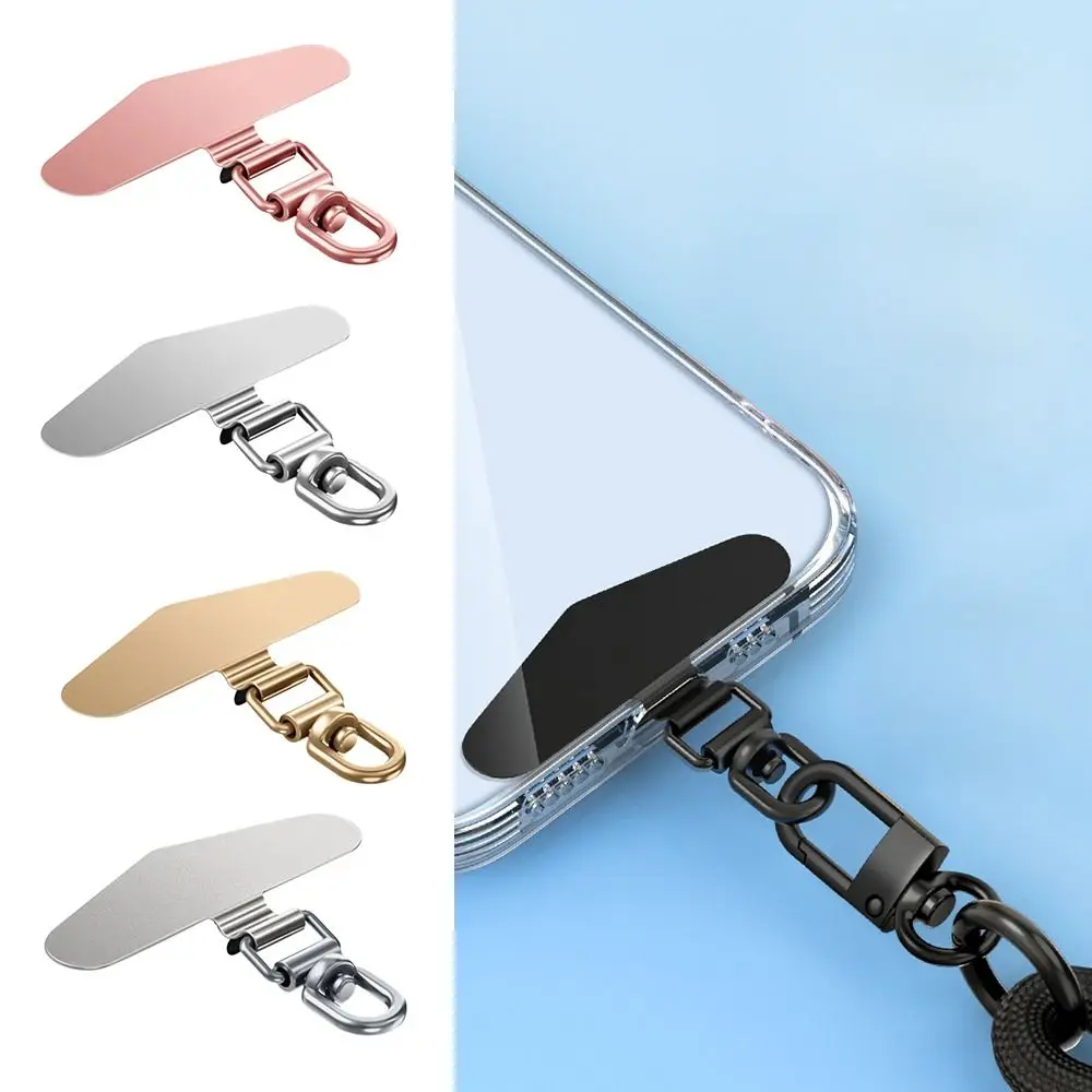 Ultra-thin Phone Lanyard Clip Patch 360° Rotatable Anti-fall Strap Fixed Gasket Stainless Steel Snap Strap Sling Rope Card Clip